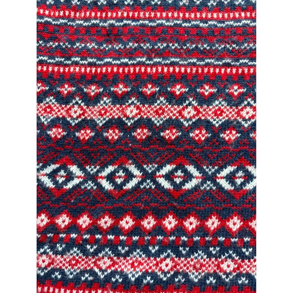 Vineyard Vines Sweater Medium Blue Red Fair Isle Knit Heritage Preppy Americana - Picture 7 of 11